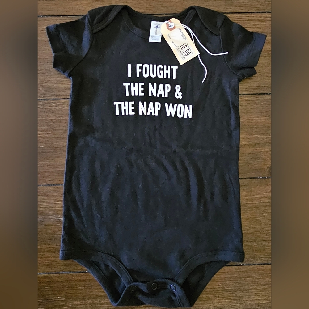 FUNNY NAP Onesie Boy/Girl NWT Black 100% Cotton